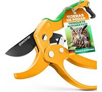 GRÜNTEK Tijera Recoletora de podar yunque con Trinquete. Cortarramas Profesional Búho 20.5 cm