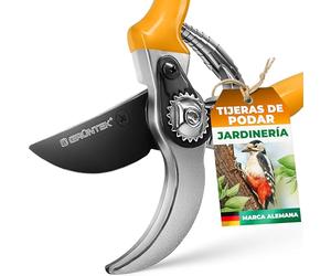 GRÜNTEK Tijeras de Podar de Mano. Tijera podar Pequeñas Recolectora para Vendimiar 215 mm. Podadora Ergonómicas y Ligeras. Herremienta Jardinería Profesional.