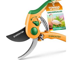 GRÜNTEK Tijeras de Podar Yunque FLAMINGO. Hoja 205 mm y agarre por manos grandes y pequenas