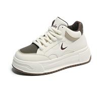 Grueso Fondo Aumento Blanco Zapatillas Zapatillas Mujeres Otoño Casual Entrenadores Colegio Estilo con Cordones Plataforma Zapatos Transpirable Entrenadores