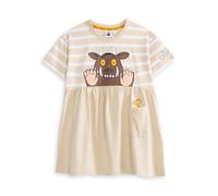 Gruffalo & Friends Vestido Beige para niña | Ropa de Calle Infantil con Cuello Redondo, Manga Corta y Rayas | Estampado de Dibujos Animados | Ideal para Jugar con Amigos