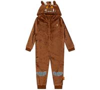 Gruffalo Pijama Niño | Pijama Mono Enterizo con Capucha Y Orejas 3D | Pijamas Invierno Niño Todo En Uno | Marrón 5-6 años