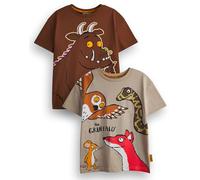 Gruffalo The Paquete de 2 Camisetas para niños | Camiseta gráfica marrón Friends para niños | Conjunto de Top de Cuento de Hadas Multicolor de Manga Corta