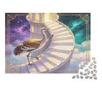 Grulla Blanca Mística Puzzle de 1000 Piezas Escalera Espiral Fantasía Papel Juego de Puzzle 1000 Piezas Adultos Relajante Decoración Hogar Regalo 70x50cm/1000pcs