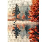 Grulla Coronada Roja De Arce Puzzle 3000 Piezas, Rompecabezas Adultos Puzzle, Desafiante Puzzles de Juego de, Entretenimiento Juego Educativo para Toda la Familia, para Regalo Decoración BXHZW7-273