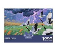 Grulla de Corona Roja 1000 Piezas De Rompecabezas para Adultos, Rompecabezas Tormenta Adultos, Juego Didáctico Productos Lúdicos Creativos 38x26cm/1000pcs