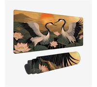 Grulla De Corona Roja Alfombrilla Ratón Gaming Loto, Mouse Pad XXL 80x30cm, Antideslizante Alfombrilla Gaming Accesorios para Mejorar la Precisión y la Velocidad, Desk Decor, Gamer Gifts,Model516
