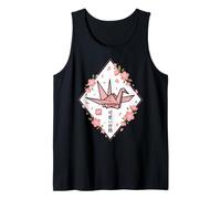 Grulla de Origami Japonesa - Kawaii Orizuru - Flores de Cerezo Camiseta sin Mangas