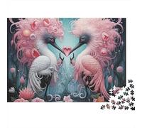 Grulla Fantasía Corazón Puzzle de 1000 Piezas Papel Puzzle para Adultos Escena Romántica Regalo 38x26cm/1000pcs