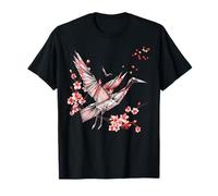 Grulla Japonesa de Origami de Corona roja T para grulla Camiseta