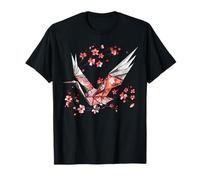 Grulla Japonesa de Origami de Corona roja T para los Camiseta