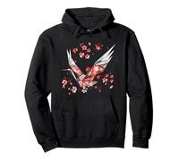 Grulla Japonesa de Origami de Corona roja T para los Sudadera con Capucha