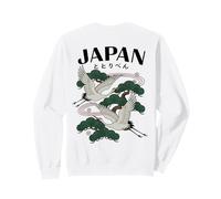 Grulla Japonesa Japón Zen Pine Tree Kanji Back Art Sudadera