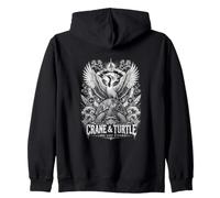 Grulla Y Tortuga Larga y Vida Eterno Mito Japonés Sudadera con Capucha
