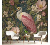 Grullas Blancas En Un Campo De Trigo Murales de Pared, Estilo De Fotografía Natural Papel Pintado Amarillo Dorado de Tela, Gran Mural Fotográfico para Salón, Dormitorio, Cocina