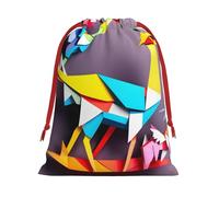 Grullas de papel multicolor de origami, 1 bolsa de regalo con cordón de varios tamaños, bolsas de regalo de tela, para cumpleaños, regalos de vacaciones y más