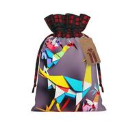Grullas de papel multicolor de origami, 1 impresión de regalo, bolsas reutilizables con cordón, versátiles regalos de cumpleaños y bodas