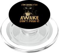 Grumpy Black Cat Coffee, Estoy Despierto, no Mejora su Estado de ánimo por la mañana PopSockets PopGrip para MagSafe