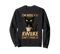 Grumpy Black Cat Coffee, Estoy Despierto, no Mejora su Estado de ánimo por la mañana Sudadera