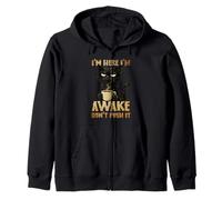 Grumpy Black Cat Coffee, Estoy Despierto, no Mejora su Estado de ánimo por la mañana Sudadera con Capucha