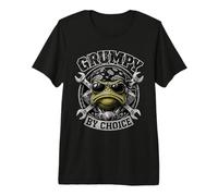 Grumpy by Choice Rocker Estilo Mecánico Hilarious Rana Camiseta Premium