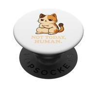 Grumpy Calico Cat "Not Today, Human" divertido regalo para amantes de los gatos PopSockets PopGrip Adhesivo