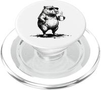 Grumpy Capybara Bebiendo Café Divertido Introvertidos Café Meme PopSockets PopGrip para MagSafe