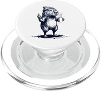 Grumpy Capybara Bebiendo Café Divertido Introvertidos Café Meme PopSockets PopGrip para MagSafe