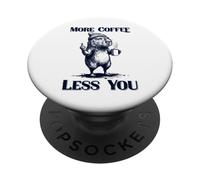 Grumpy Capybara Más café Menos tú Meme de café Divertido PopSockets PopGrip Adhesivo