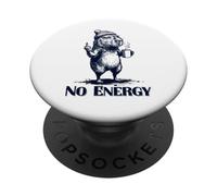 Grumpy Capybara Sin energía Meme de café Divertido PopSockets PopGrip Adhesivo