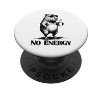 Grumpy Capybara Sin energía Meme de café Divertido PopSockets PopGrip Adhesivo