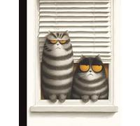 Grumpy Cats in Window Composition Notebook | Funny Cat Lovers Journal | 7.5x9.25 in | 110 Pages | College Ruled Lines