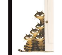 Grumpy Cats Peeking Behind Door Composition Notebook | 7.5x9.25 in | 110 Pages | College Ruled Lines