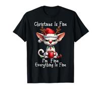Grumpy Cornish Rex Cats Christmas Xmas Chaos Saying Camiseta