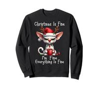 Grumpy Cornish Rex Cats Christmas Xmas Chaos Saying Sudadera