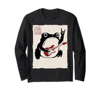 Grumpy Frog Divertido Guitarra Rock Música Anime Japonés Manga Larga