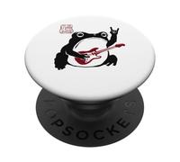 Grumpy Frog Divertido Guitarra Rock Música Anime Japonés PopSockets PopGrip Adhesivo