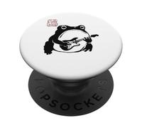 Grumpy Frog Divertido Guitarra Rock Música Anime Japonés PopSockets PopGrip Adhesivo