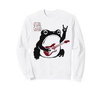 Grumpy Frog Divertido Guitarra Rock Música Anime Japonés Sudadera