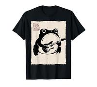 Grumpy Frog Divertido Guitarra Rock Música Kawaii Anime Japonés Camiseta