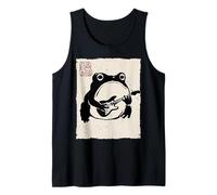 Grumpy Frog Divertido Guitarra Rock Música Kawaii Anime Japonés Camiseta sin Mangas