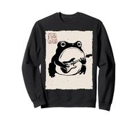 Grumpy Frog Divertido Guitarra Rock Música Kawaii Anime Japonés Sudadera