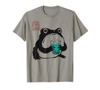 Grumpy Frog Funny Boba Tea Anime Japonés Camiseta