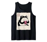 Grumpy Frog Funny Boba Tea Anime Japonés Camiseta sin Mangas