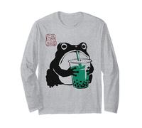Grumpy Frog Funny Boba Tea Anime Japonés Manga Larga