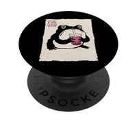 Grumpy Frog Funny Boba Tea Anime Japonés PopSockets PopGrip Adhesivo