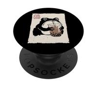 Grumpy Frog Funny Boba Tea Anime Japonés PopSockets PopGrip Adhesivo