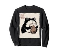 Grumpy Frog Funny Boba Tea Anime Japonés Sudadera