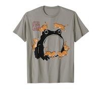 Grumpy Frog Funny Cats Jugando Gato Mamá Anime Japonés Camiseta