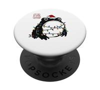 Grumpy Frog Funny Christmas Santa Claus Anime Japonés PopSockets PopGrip Adhesivo